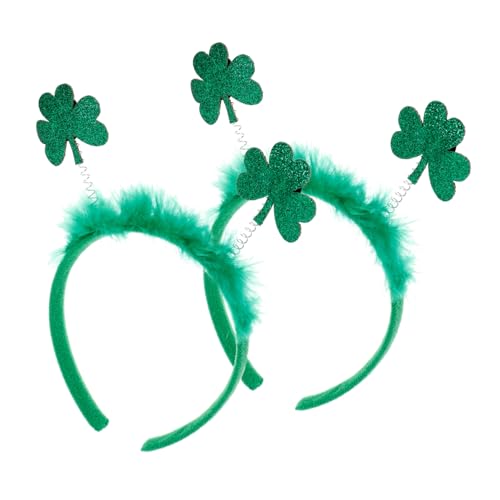 OATIPHO 2stücke Festival Haarreif St Patrick's Day Kleeblatt Kopfschmuck Für Karneval Und Feierlichkeiten Strapazierfähiges Material Feine Verarbeitung Für Partys von OATIPHO