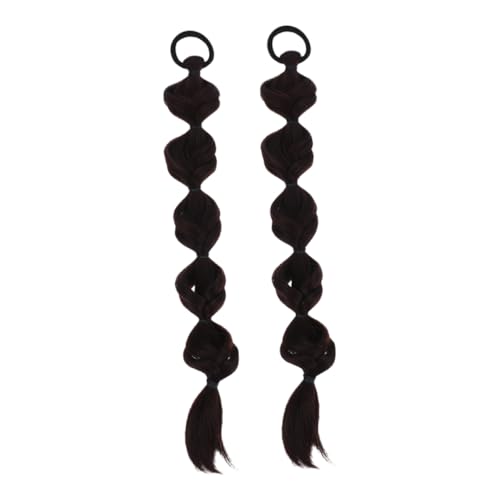 OATIPHO 2stücke Geflochtene Pferdeschwanz-haarverlängerungen Natürliche Bubble-zöpfe Box-flechten Damen-haar-accessoires Für Partys Festivals Und Alltag von OATIPHO