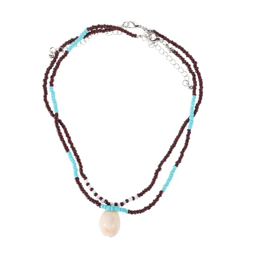 OATIPHO 2stücke Muschel Anhänger Halskette Mit Perlenschmuck Für Küstenschmuck Strandmode Accessoires Für Teenager Mädchen Urlaubsgarderobe Sommerfeste von OATIPHO