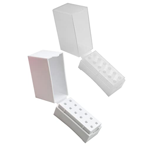 OATIPHO 2stücke Nagelbohrerhalter Aufbewahrungsbox Für Nagelschleifköpfe Organizer Etui Box Maniküre Zubehör Polieren Köpfe Lagerung Fällen von OATIPHO