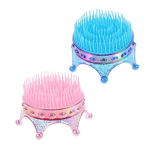 OATIPHO 2 Stück Kinder Haarbürste Krone Form Haarkamm Für Mädchen Tragbare Entwirrungsbürste Flexibles Design Für Verschiedene Haarlängen Sanfte Massage Für Kopfhaut von OATIPHO