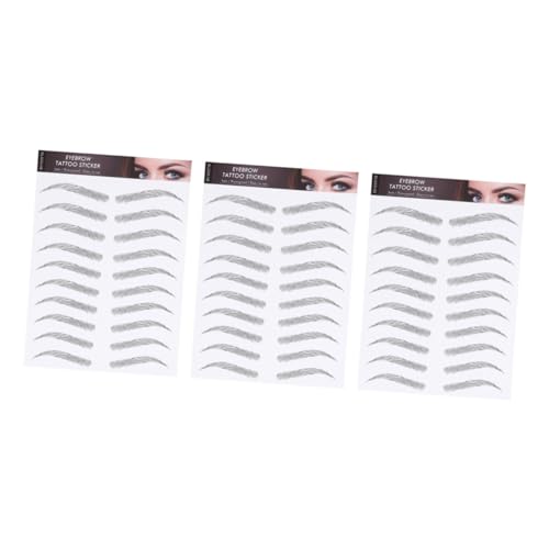 OATIPHO 3 Blätter Augenbrauen Aufkleber Wasserdichte Haarähnliche Augenbrauen Tattoos von OATIPHO