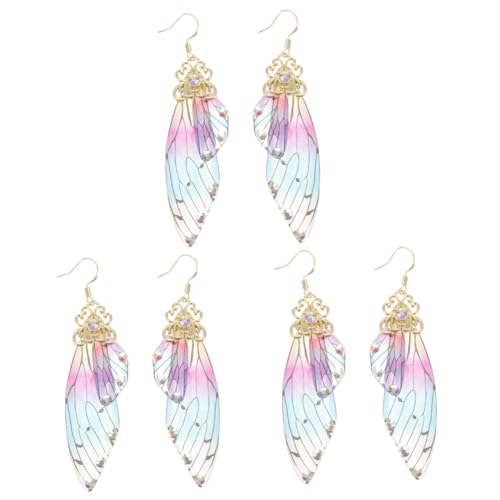 OATIPHO 3 Paare Ohrringe kolczyki damskie regenketten earrings Ohrring aus Sterlingsilber Ohrhänger für Mädchen Ohrstecker Ohrschmuck Ohr baumeln Temperament Anhänger Ohrhaken S925 Epoxid von OATIPHO