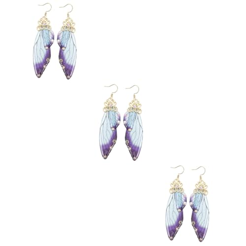 OATIPHO 3 Paare Ohrringe kolczyki damskie funky butterfly wings earring glamorous charming Ohrschmuck Ohrhänger Stollen für Damen Ohr baumeln frauen schmuck Flügel Anhänger Fräulein Epoxid von OATIPHO