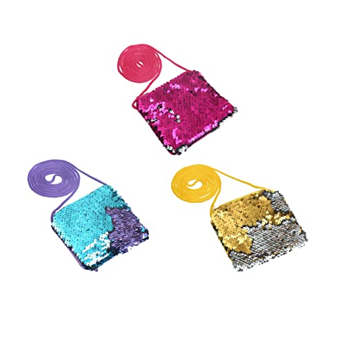 OATIPHO 3stücke Junge Mädchen Pailletten Geldbörse Fashion Square Tasche Junge Mädchen Geldbörse Kleingeldbörse Tasche Münzbeutel Handtasche von OATIPHO