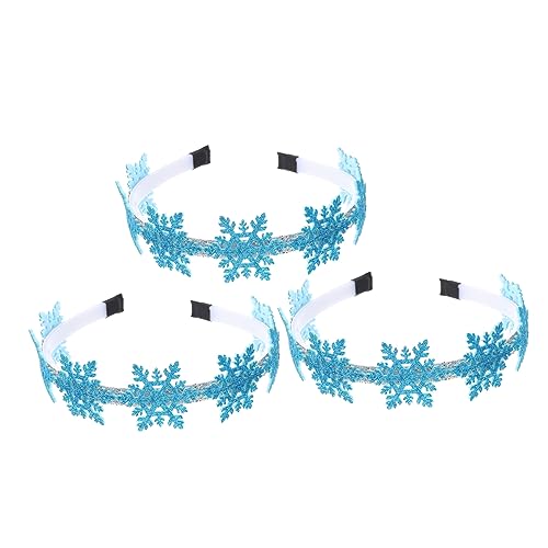 OATIPHO 3 STÜCKE Teiliges Weihnachts Schneeflocken Haarreif Dekoratives Haarband mit Blauen Schneeflocken Festlicher Haarschmuck für Mädchen und Damen Einfach zu Tragen für von OATIPHO