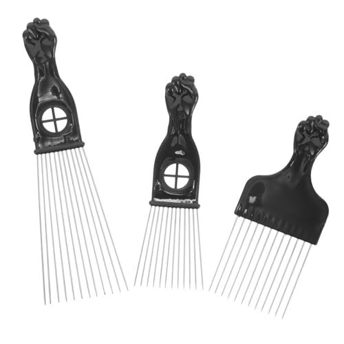 OATIPHO 3 Stck. Dekorativer Kamm Haarschwanz-Werkzeuge Haar pflücken Haarstylingzubehör Borste Afro-Haarbürste Haarpickel für schwarze Männer Haarpickel aus Metall Afro-Picks Plastik von OATIPHO