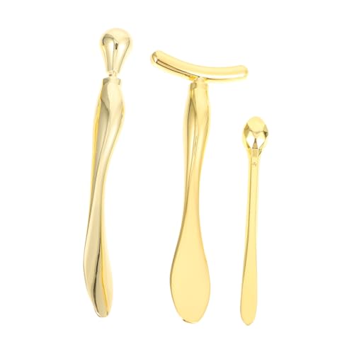 OATIPHO 3 Stück Augencreme Applikator Goldene Gesichtsmassage Löffel Für Augenpartie T-förmiger Und Tropfen Design Hautpflege Werkzeug Zur Reduzierung Von Augenringen Und von OATIPHO