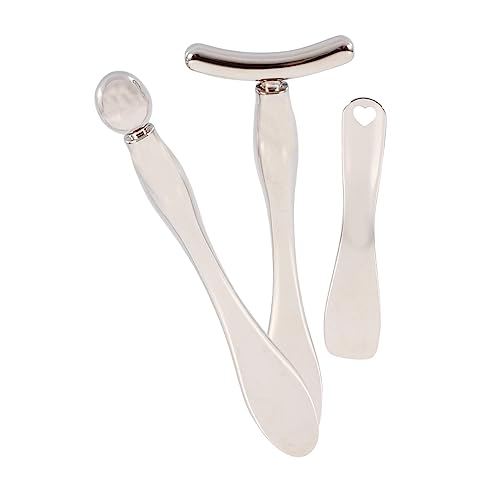 OATIPHO 3 Stück Augencreme Löffel Zinklegierungs Massagewerkzeug für Kosmetik Hilfsmittel zur Augenpflege Anwendung von Hautcremes Zuhause Professionellen Salon von OATIPHO