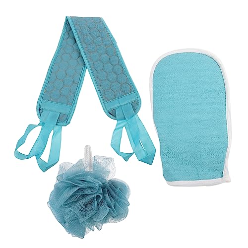 OATIPHO 3 Stück Badetuch mit Duschhandschuhen und Rückenstreifen Peelinghandschuhe für Sanftes Peeling Praktische Dusche Tragbar für Männer und von OATIPHO
