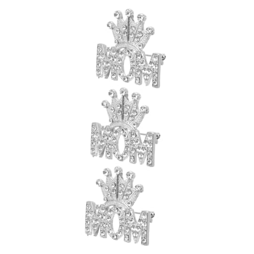 OATIPHO 3 Stück Crown Brosche Pin Mama Anstecknadel Ab Cartoon-brosche Krone Gold Broschennadel Muttertags-pins Muttertag Ideen Ihr Mode Emaille-revers Aus Silver Legierung von OATIPHO