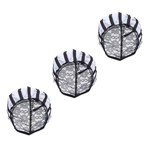 OATIPHO 3 Stück Elastische Perückenhaube Atmungsaktive Netz Mütze für Haardressing und Perückenherstellung Schwarz Verstellbar und Bequem für Damen von OATIPHO