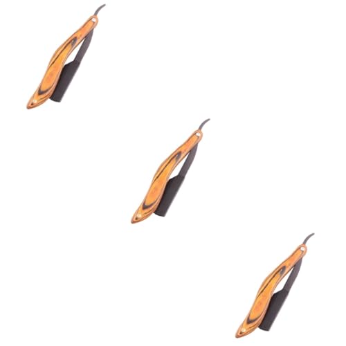 OATIPHO 3 Stück Holzgriff Rasierer für Männer Klappbarer Rasierer für Bartpflege für Präzises Rasieren und Trimmen von Gesichtshaaren von OATIPHO