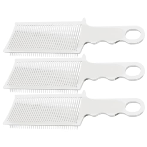 OATIPHO 3 Stück Kamm gebogen einseitig Borste Haarkämme für Männer Styling Friseurkämme Haarschneidekämme Männerkämme Abs Weiß von OATIPHO