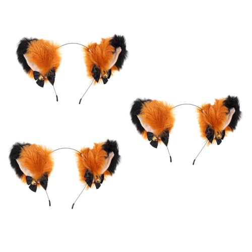 OATIPHO 3 Stück Katzenohr Glocken Stirnband Katzen Cosplay Stirnband Katzenohren Cosplay Fuchs Ohr Mit Glöckchen Tierohr Haarband Pelzige en Pelziges Katzen von OATIPHO