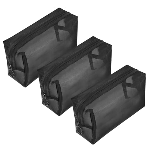 OATIPHO 3stücke Netz-Kosmetiktasche Mit Reißverschluss Mesh-Tasche Für Make-up Und Hautpflege Tragbare Reise-Organizer-Tasche Atmungsaktiver Netzbefehl Für Unterwegs von OATIPHO