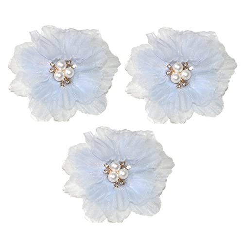 OATIPHO 3 Stück Mädchen Blumen Haarspangen mit Perlen Stoff Haarklammern für Kinder Haaraccessoires für Geburtstagsfeiern Hochzeiten und Festliche Anlässe von OATIPHO