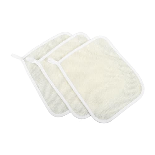 OATIPHO 3 Stück Peeling Waschtücher aus Schnelltrocknende Badetücher für Effektive Hautreinigung und Sanftes Peeling für Tägliche Anwendung zu Hause Beige von OATIPHO