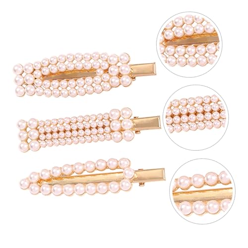OATIPHO 3 Stück Perlen Haarclips für Mädchen Haarspangen mit Geometrischem Design für Verschiedene Anlässe für Partys Hochzeiten und Alltag von OATIPHO