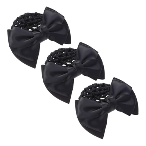 OATIPHO 3 Stück Professionelle Haarnetz Dutt Abdeckung mit Schleifenclip Elastisches Sicheres Mesh Haarnetz für Damen Teiliges für Ballett Arbeit und Festliche Anlässe Komfort von OATIPHO