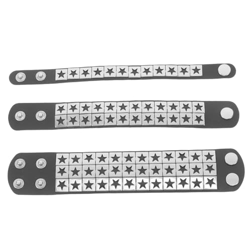 OATIPHO 3stücke Nietenarmband Aus Pu Für Männer Und Frauen Mit Sternen Und Nieten Für Clubs Und Partys von OATIPHO