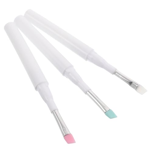 OATIPHO 3stücke Silikonpinsel Augen-make-up Mit Staubschutzkappe Wiederverwendbar Zum Auftragen Von Lidschatten Und Augencreme Kompakt Für Reisen von OATIPHO