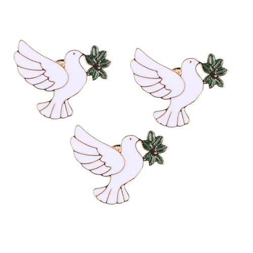 OATIPHO 3 Stück Teiliges Friedenstaube Broschen Anstecker mit Olivenzweig Dekorative Tierabzeichen für Rucksäcke Jacken Hüte Unisex Modeaccessoires von OATIPHO
