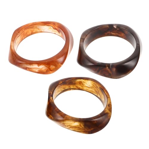 OATIPHO 3stücke Armreif Aus Harz Geometrischer Schmuck Armreifen Im Vintage-stil Unregelmäßige Armbänder Aus Harz Armreifmanschetten Geometrische Armbänder Vintage-armbänder Aus von OATIPHO