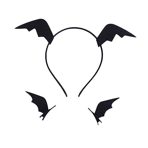 OATIPHO 3 Stück Teiliges Halloween Fledermausflügel Haarclip Set mit Haarreif Cosplay Kopfschmuck für Mädchen für Partys und Festlichkeiten von OATIPHO