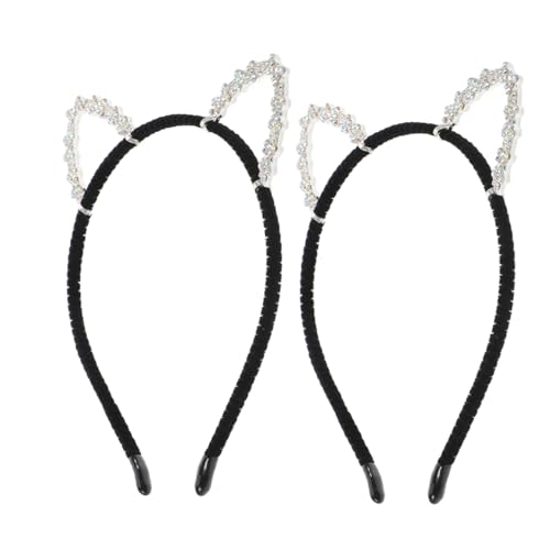 OATIPHO 3 Stück Teiliges Katzenohren Haarband mit Glitzersteinen Verstellbar für Cosplay Partys und Tägliches Tragen Leicht und Bequem für Halloween und Besondere Anlässe von OATIPHO
