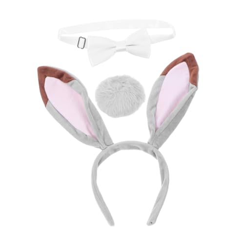 OATIPHO 3 Stück Teiliges Osterhasen Set Plüsch Hasenohren Haarreif mit Fliege und für Ostern Lustiges und Weiches Kostüm Accessoire für Erwachsene für Feiern und Cosplay von OATIPHO