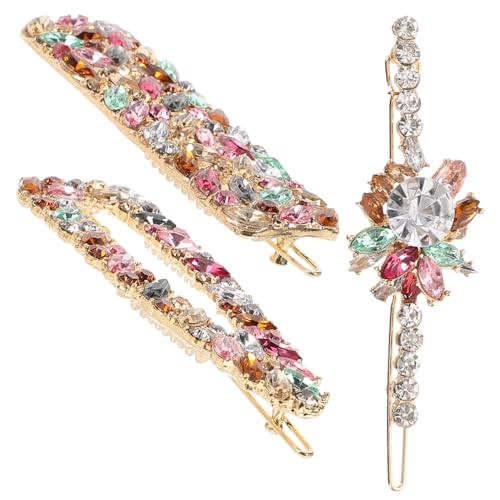 OATIPHO 3 Stück Teiliges Set Bunter Haarspangen Leichte und Strass Haarclips für und Mädchen für Haartyp von OATIPHO