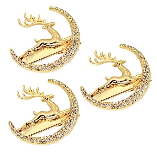 OATIPHO 3 Stück Teiliges Strass Haarclip für Damen Metall Haarspangen im Reh Design für Hochzeiten Partys und Besondere Anlässe Stilvolle Haarschmuck Accessoires Gold von OATIPHO
