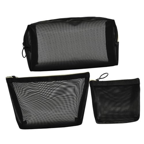 OATIPHO 3 Stück Teiliges Tragbares Mesh Kosmetiktasche Multifunktionale Reise Toilettentasche für Mädchen für Kosmetik und Pflegeprodukte Transparent und Leicht zu Reinigen von OATIPHO