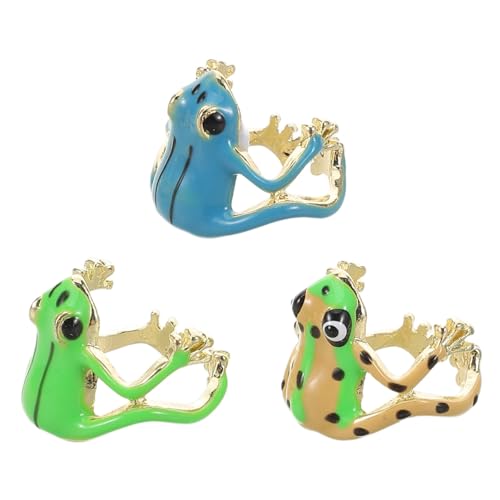OATIPHO 3stücke Frosch Ring Aus Offener Verstellbarer Stil Für Damen Niedlicher Froschschmuck Als Fingerschmuck Vielseitig Passend Für Tägliche Nutzung Und Verschiedene Anlässe von OATIPHO