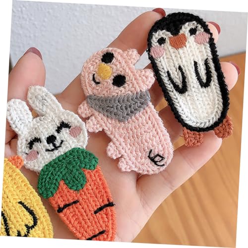 OATIPHO 3 Stücke Mädchen Cartoon Haarspangen Haarklammern für Kinder Weiche Wollstrick Clips in Verschiedenen Farben für Partys und Alltagslook von OATIPHO