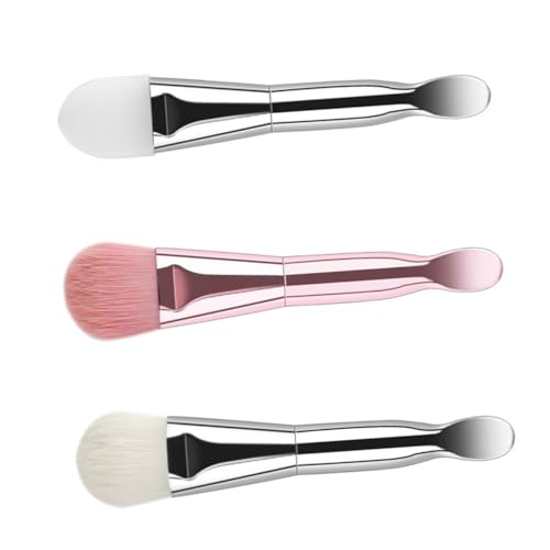 OATIPHO 3 Stücke Silikon Gesichtsmaske Applikatoren Satz Verstellbare Maskenpinsel für Mädchen für Crememasken und Gesichtsschlamm mit Löffel und Tragbarem Design von OATIPHO
