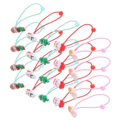 OATIPHO 30 Stück Teiliges Weihnachts Haargummi für Mädchen Elastische Schadstofffreie Haarbänder mit Bunten Cartoonartigen Motiven Hohe Dehnbarkeit zu Empfindlichem Haar für Festtage und von OATIPHO