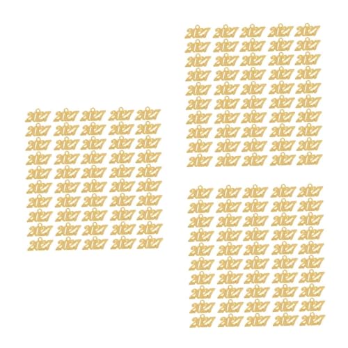 OATIPHO 300 Stck. Jahreszahl Anhänger aus Legierung Goldfarben Langlebig und Leicht für DIY Schmuckherstellung Abschluss Quasten Charms Geeignet für Armbänder Halsketten und von OATIPHO