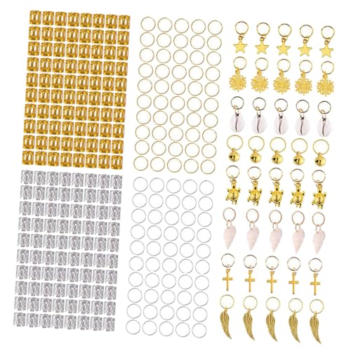 OATIPHO 305 Stück Dreadlock Haarschmuck Set Metallische Dreadlock Perlen Haarring Charms für Kreative Haaraccessoires für Zöpfe Dreads und Diy Frisuren von OATIPHO