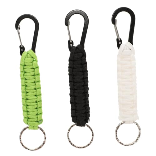 OATIPHO Robuste Wander-schlüsselanhänger Mit Karabinerhaken 4 Mm Seil Für Den Notfall Schwarz Weiß Grün von OATIPHO