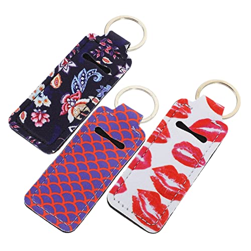 OATIPHO 3St Lippenstift-Set Lippenbalsam-Set Schlüssel Fleck Lippenöl Lippentönung Zubehör Lipstick Holder Lippenstift etui Lippenstift-Ärmel Lippenstift-Aufbewahrungstasche Halter Neopren von OATIPHO