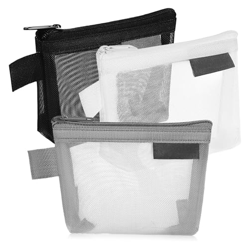 OATIPHO 3stücke Kosmetikbeutel Mit Reißverschluss Kleine Netztaschen Für Münzbeutel Make-up-Organizer Münzhalter Und Aufbewahrungsbeutel Für Kleingeld Und Kleine Gegenstände von OATIPHO