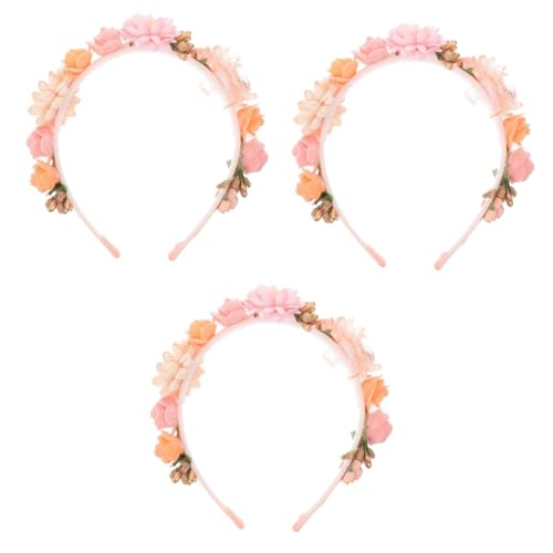 OATIPHO 3St Stirnband hair clip flower haarblume Haargummis Stirnbänder Haarband floraler Haarschmuck dekoratives Stirnband die Blumen künstliche Geschenk Kopfbedeckung Mädchen von OATIPHO