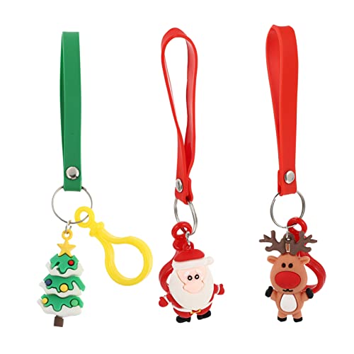 OATIPHO 3St Taschenverzierungen Strumpf Stuffer Leckereien Kinderschlüsselanhänger für Rucksäcke Weihnachts anhänger einzigartige langlebiger Schlüsselanhänger Silikon-PVC von OATIPHO