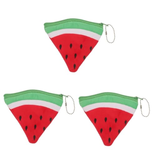 OATIPHO 3St Wassermelonen-Plüsch-Geldbörse kleine säckchen kleine tüte Geschenkidee Key Wallet Geldbörse für Frauen Damen Geldbörse Mini kleine Geldbörse Ananas Schlüsselbox Fräulein rot von OATIPHO