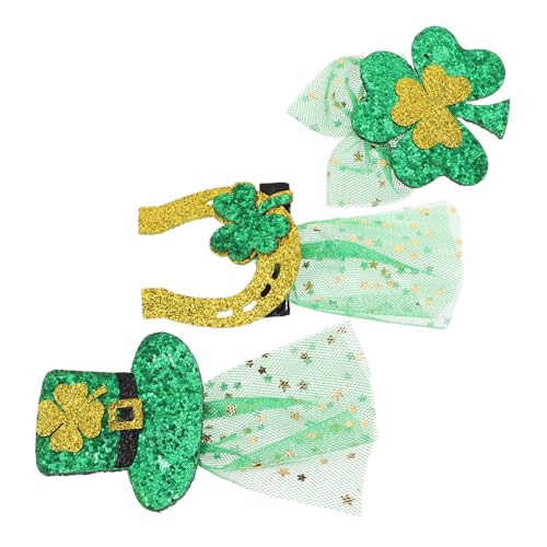 OATIPHO 3stücke Teiliges Haarspangen Für Patrick's Day Glitzernde Haarclips Mit Kleeblatt Hut Und Pferdehufe Grüne Accessoires Für Irische Partys Und Langlebig von OATIPHO