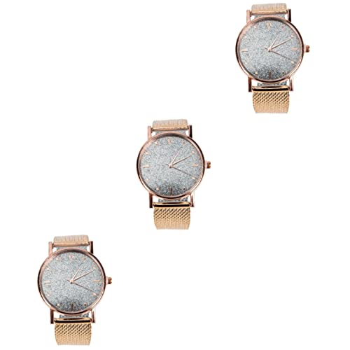 OATIPHO 3stücke Damen Silikon Armbanduhr Mit Quarzwerk Freizeit Und Businessuhr Roségold Für Frauen Leicht Und Tragbar Stilvolles Accessoire Für OATIPHO 3stücke Damen Silikon Armbanduhr Mit Quarzwerk Freizeit Und Businessuhr Roségold Für Frauen Leicht Und Tragbar Stilvolles Accessoire Für von OATIPHO