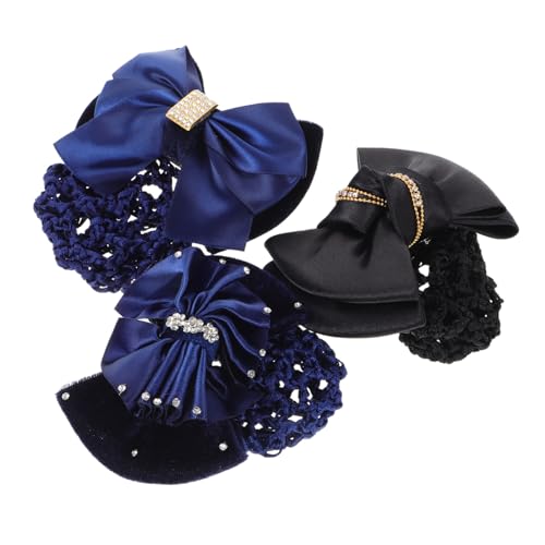 OATIPHO 3stücke Haarnetz Zur Duttabdeckung Mit Schleifen Haarspange Für Damen Weiches Netz Für Büro Und Tanzen Haarschmuck Für Frauen von OATIPHO