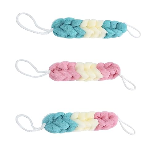 OATIPHO 3stücke Badewaschtuch Aus Pe-material Lange Badestreifen Für Körperpeeling Badeschwamm-handtuch Mit Lanyard-design Bad-duschwerkzeug Zum Entfernen Von Abgestorbenen Hautzellen Und von OATIPHO